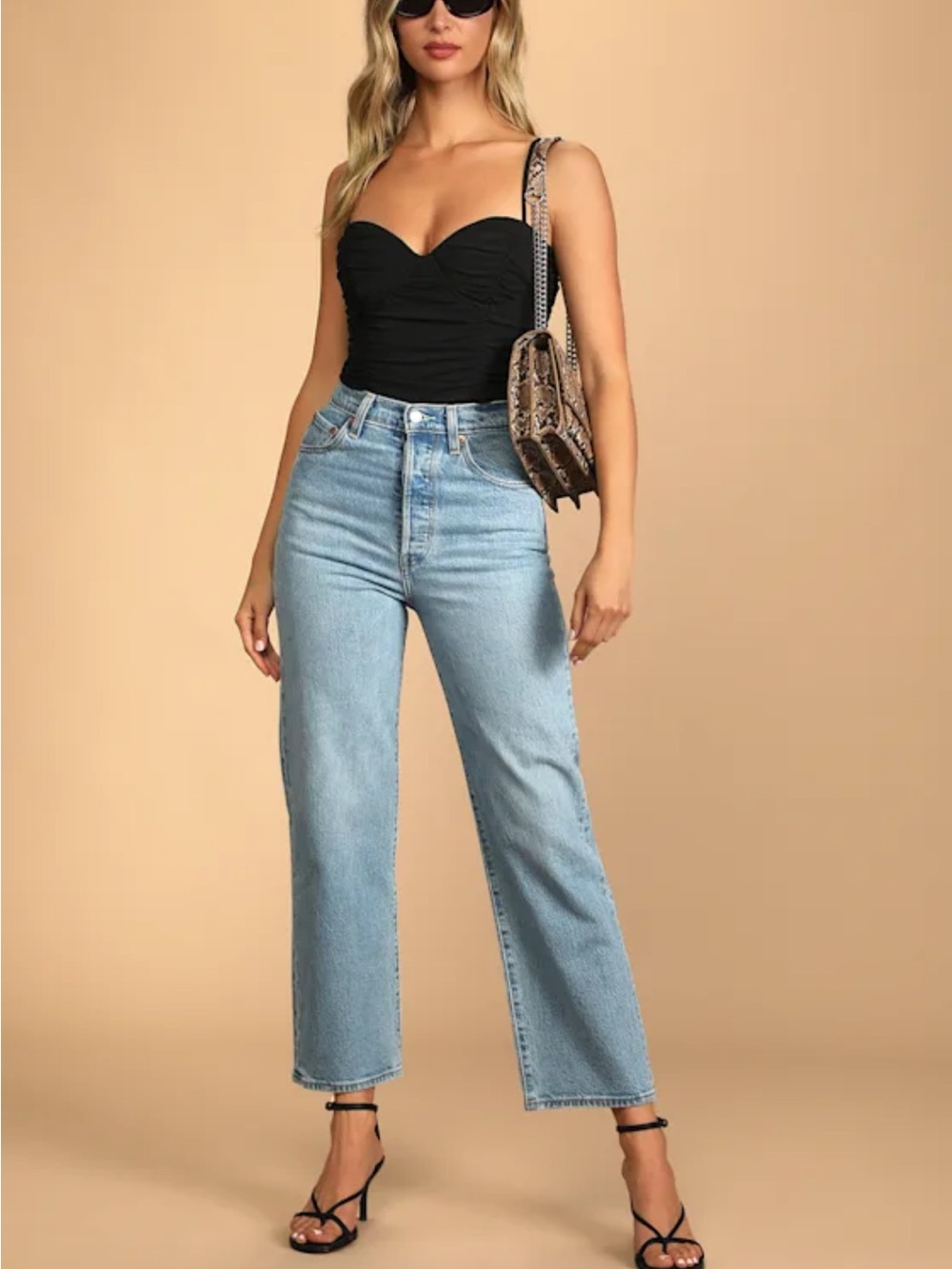 Lulu’s Black Ruched Bustier Bodysuit